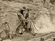 Steam drill in Horseshoe Quarry
